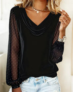 Avery™ Elegant Blouse with draped collar