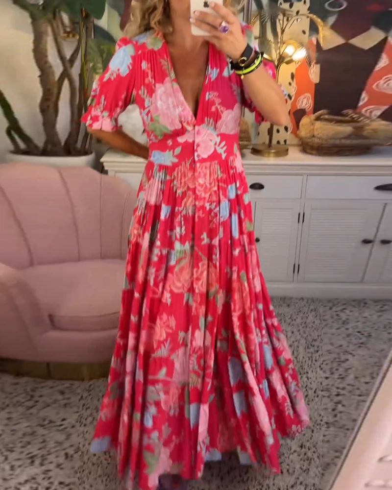Elle | Flower dress with pockets