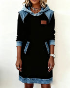 Charlotte™ | Cozy Contrast Hooded Dress