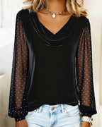 Avery™ Elegant Blouse with draped collar