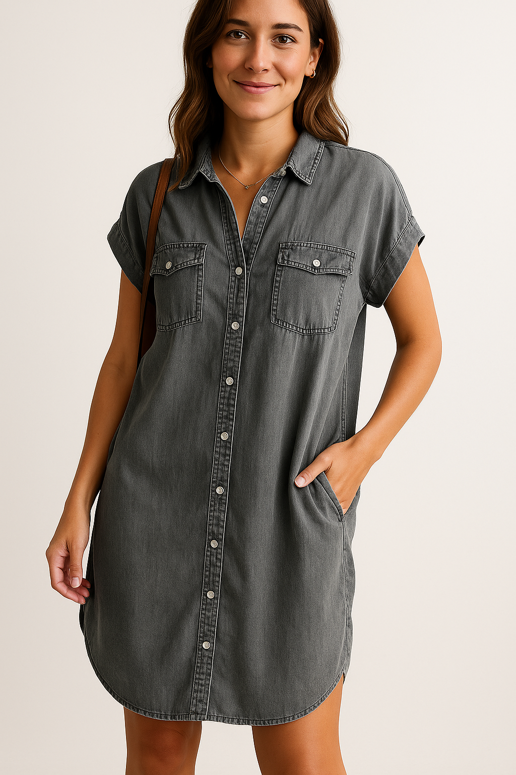 Elle | Modern denim shirt dress