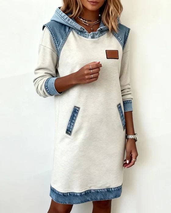 Charlotte™ | Cozy Contrast Hooded Dress