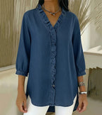 Abigail™ Elegant Denim Blouse