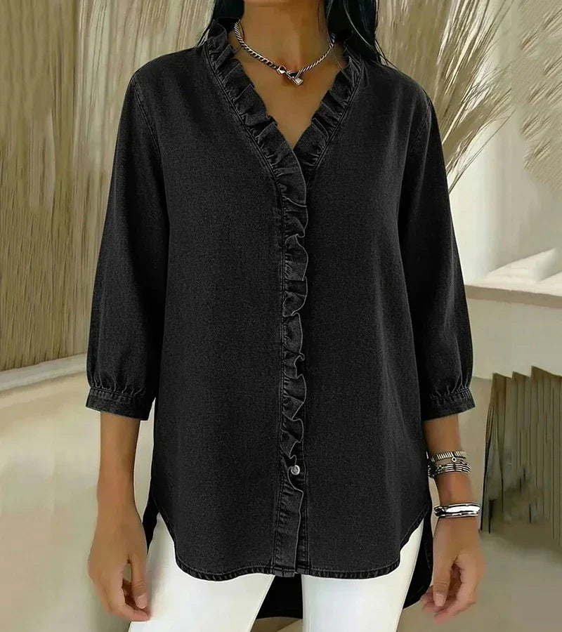 Abigail™ Elegant Denim Blouse