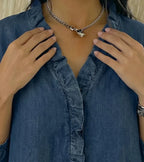 Abigail™ Elegant Denim Blouse