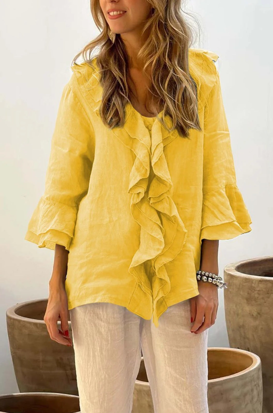 Elle | Luxury ruffled blouse
