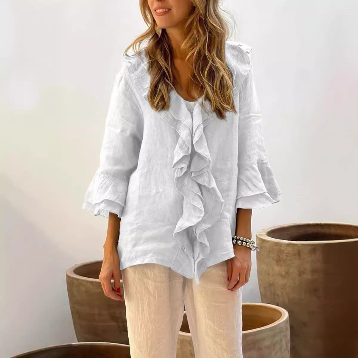 Elle | Luxury ruffled blouse