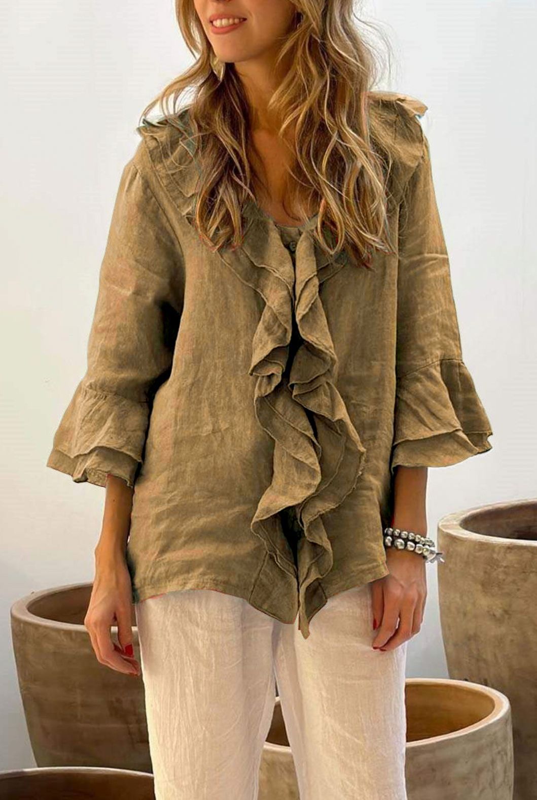 Elle | Luxury ruffled blouse