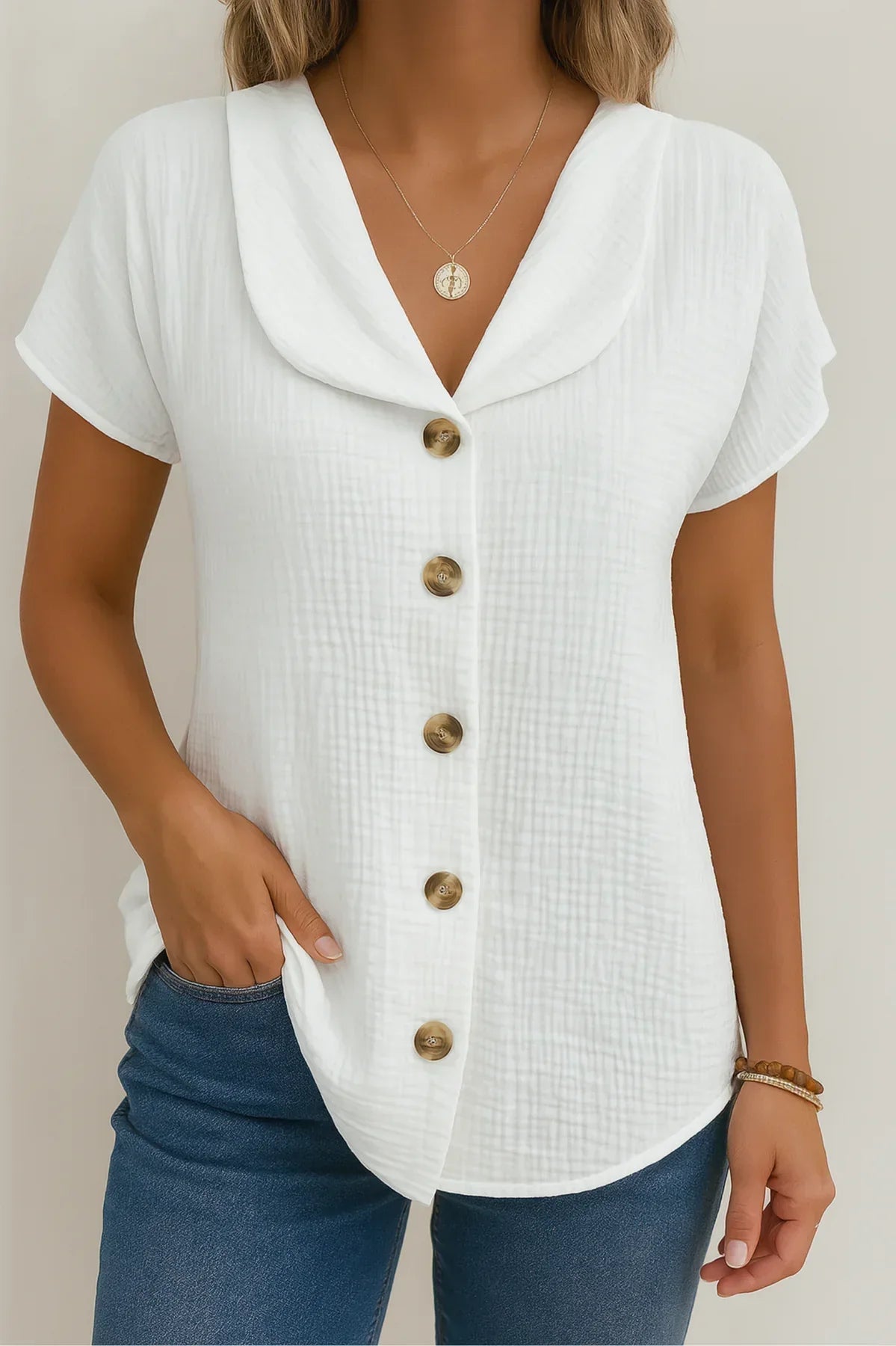 Elle | Blouse in cotton and linen