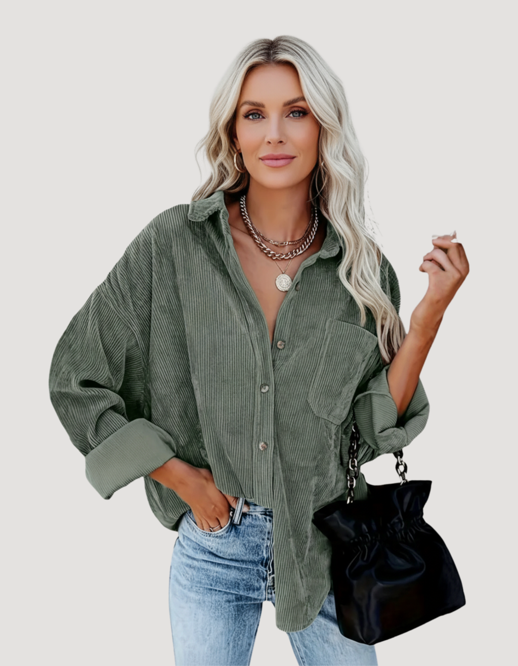 Elle | Stylish corduroy shirt