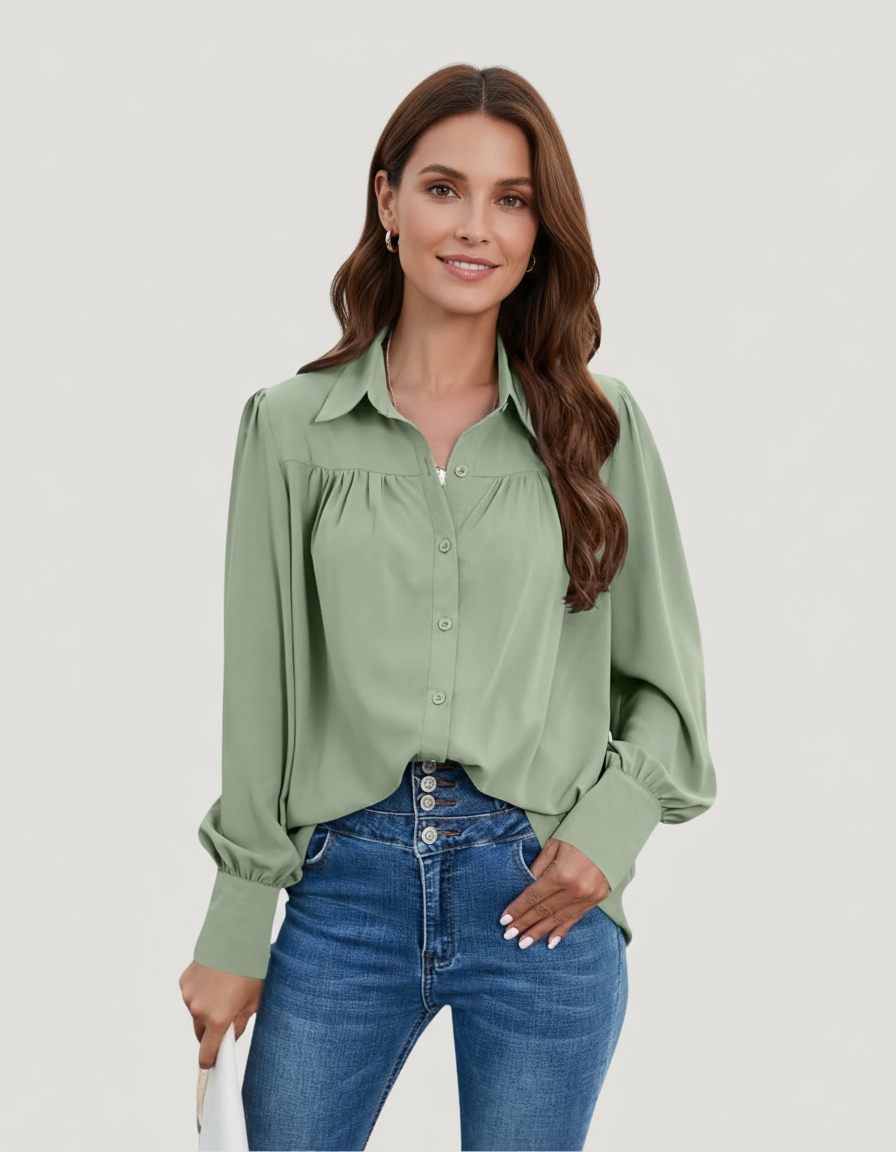 Elle | Elegant lantern sleeve shirt
