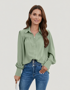 Elle | Elegant lantern sleeve shirt