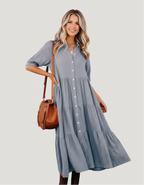 Elle | Luxurious shirt dress with ruffles