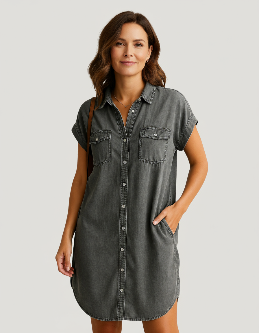 Elle | Modern denim shirt dress