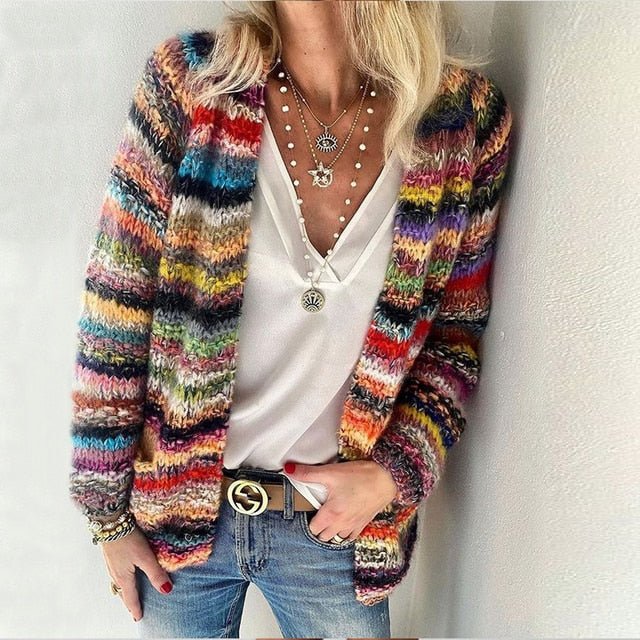 VivaColor™ | Multicolor Knit Cardigan