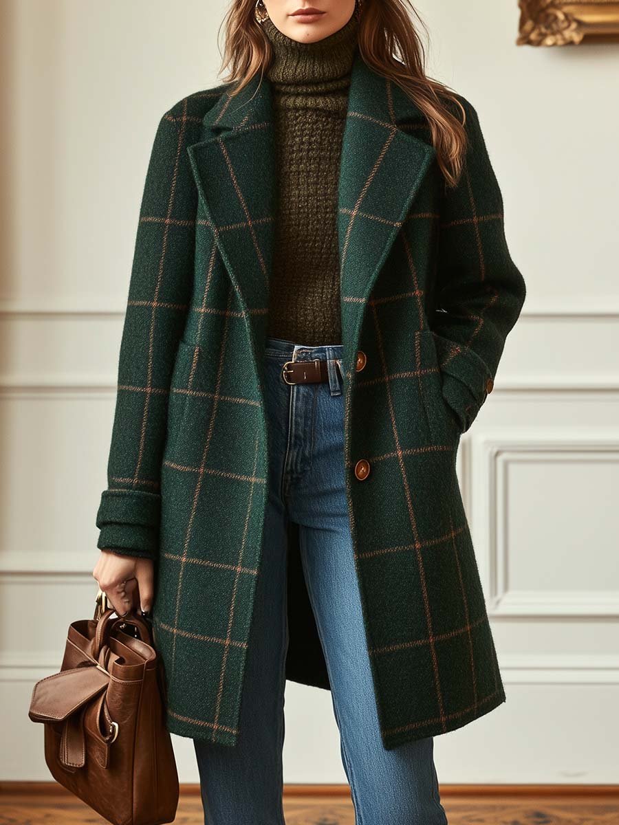MADELEINE™ | Chic Retro Plaid Coat