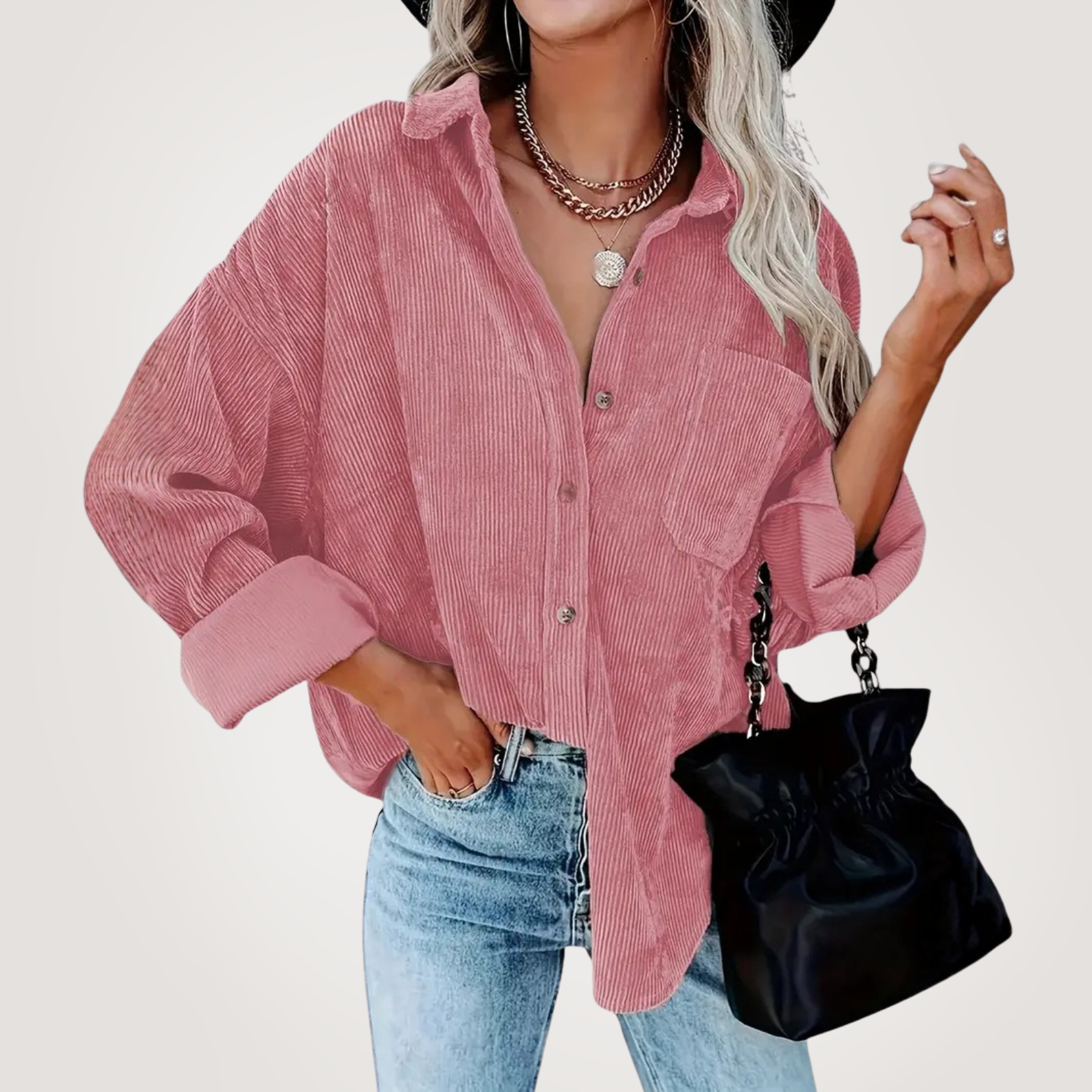 Elle | Stylish corduroy shirt