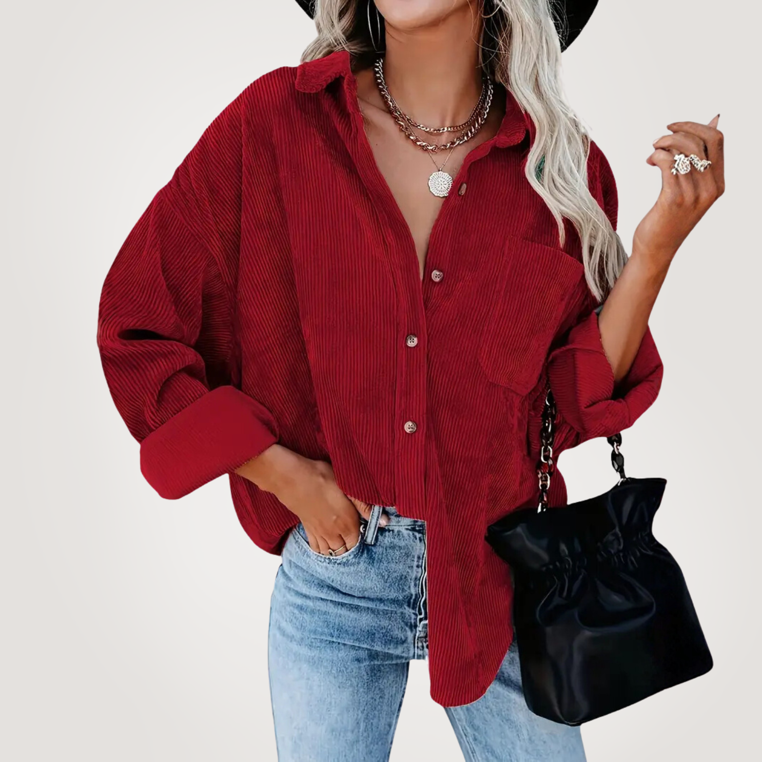 Elle | Stylish corduroy shirt