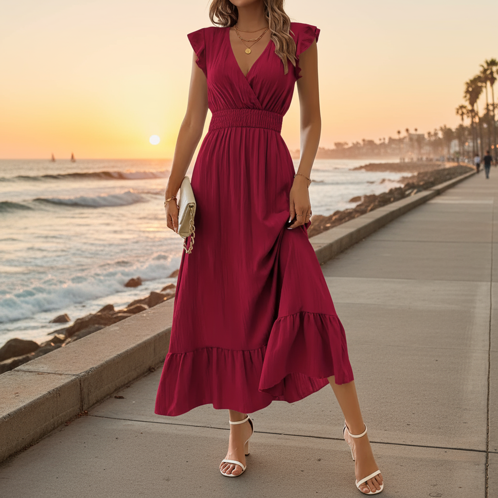 Elle | Elegant flowing midi dress