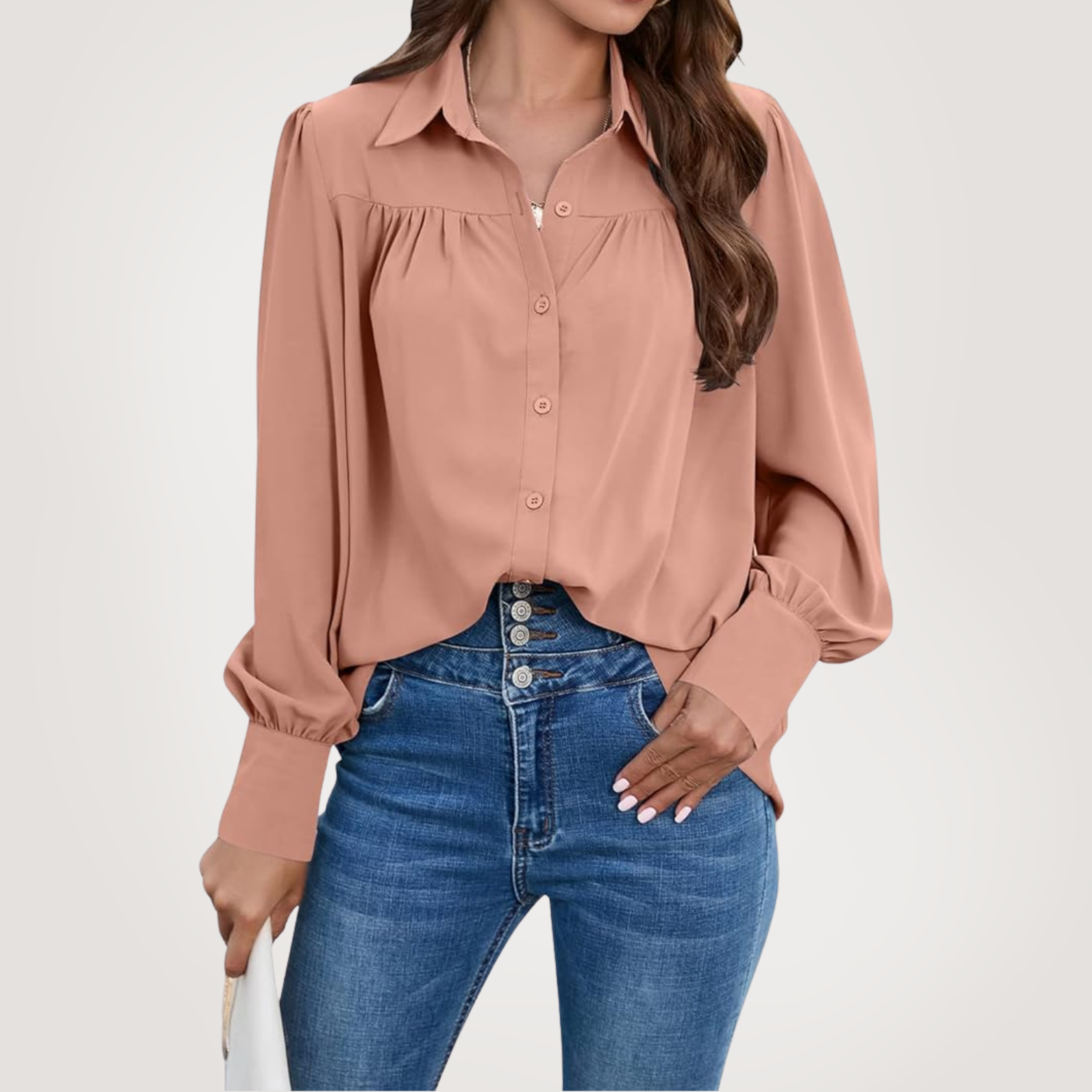 Elle | Elegant lantern sleeve shirt