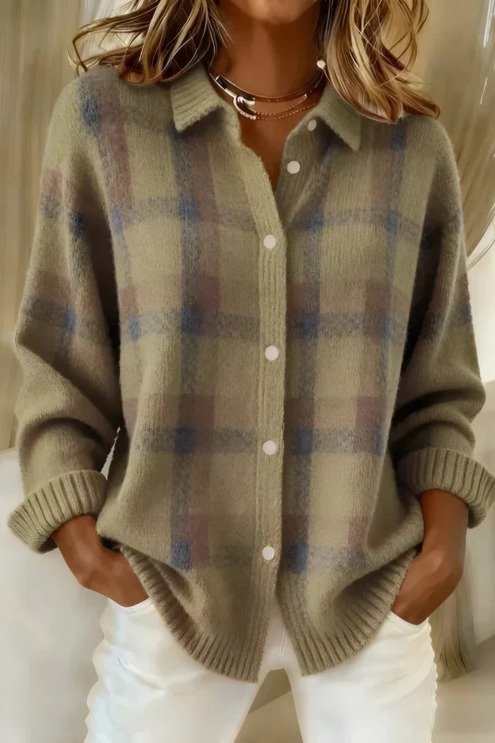 Rose™ | Plaid Knit Cardigan