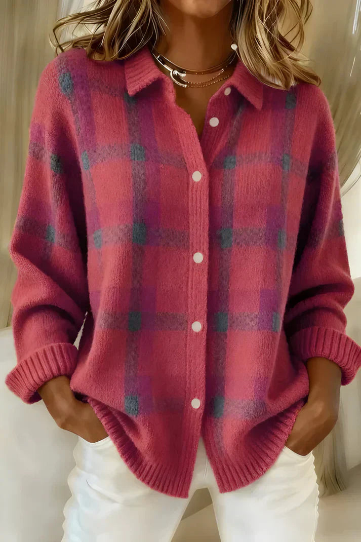 Rose™ | Plaid Knit Cardigan